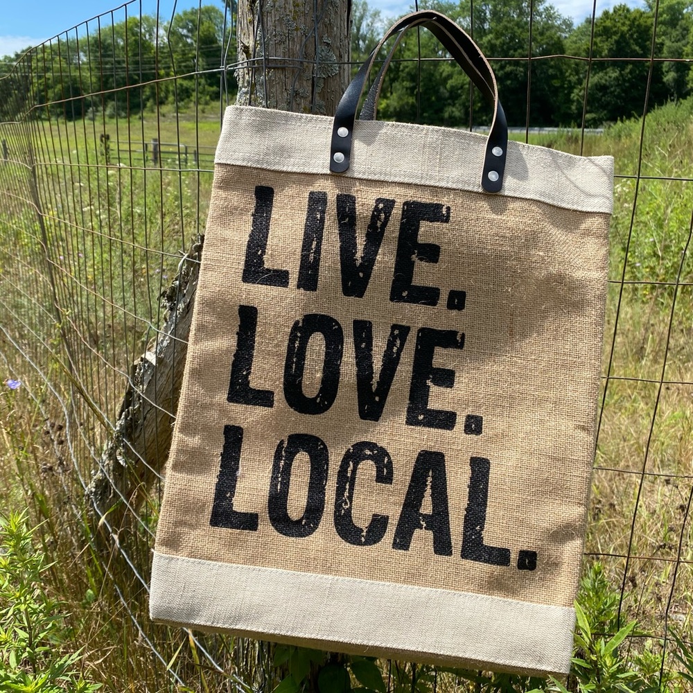 Live love local large market shopping tote Santa Barbara Design Studio bag